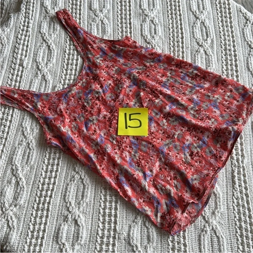 Free People Red and Blue Floral Camisole